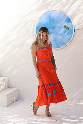 VESTIDO RAMO SELVAGEM  - LARANJA