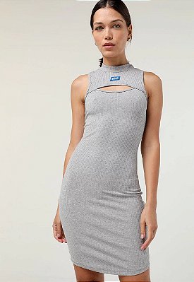 VESTIDO COLCCI CANELADO -  CINZA MESCLA