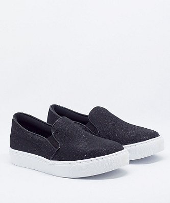 TENIS SANTA LOLLA SLIP ON - PRETO BRILHO