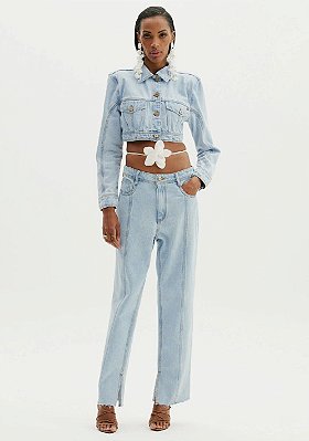 JAQUETA AMARANTE JEANS CROPPED- A0004
