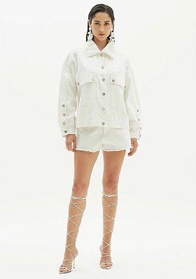 JAQUETA AMARANTE SARJA ALONGADA -OFF WHITE