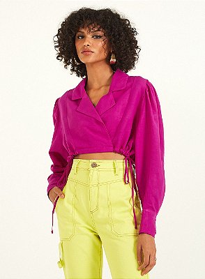 BLUSA CROPPED FORUM LINHO MANGA LONGA