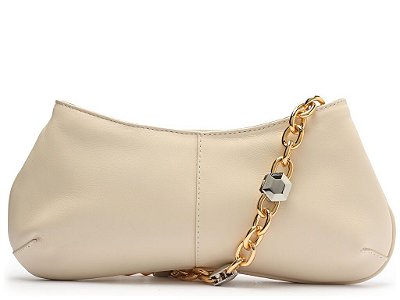 BOLSA AREZZO BAGUETE COURO CORRENTE- BRANCO