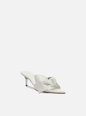 SANDÁLIA AREZZO COURO SALTO FINO MAXI LAÇO- BRANCO