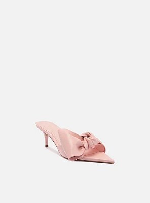 SANDÁLIA AREZZO COURO SALTO FINO MAXI LAÇO- ROSA