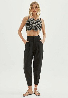 CALÇA AMARANTE WIDE LEG CONTURA ALTA - PRETO