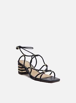 SANDÁLIA AREZZO SALTO BLOCO DETALHE- AZUL NAVY