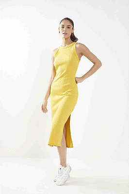 VESTIDO COLCCI CANELADO - AMARELO MURICI