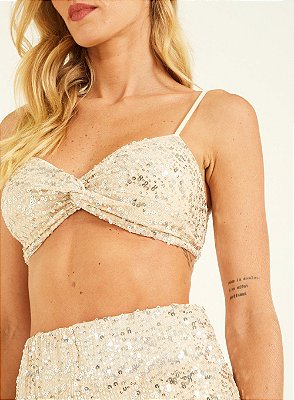 TOP FORUM TRANSPASSADO ALCAS FINAS PAETE CHAMPAGNE