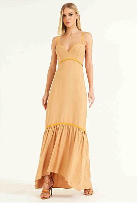 VESTIDO FORUM LINHO  - BEGE BEAR