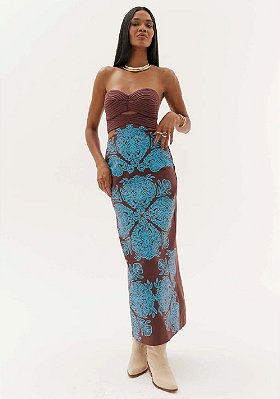 VESTIDO AMARANTE SUPER MIDI-MARROM