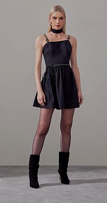 VESTIDO AMARANTE CURTO ALÇA- PRETO