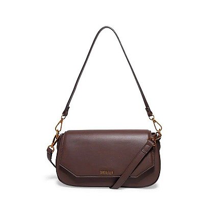 BOLSA SANTA LOLLA RETANGULAR ALÇA DUPLA - MARROM
