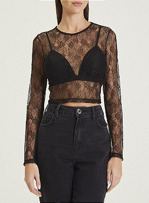 BLUSA FORUM RENDA - PRETO