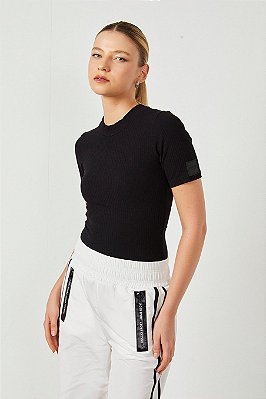 BLUSA CANELADA COLCCI - PRETO