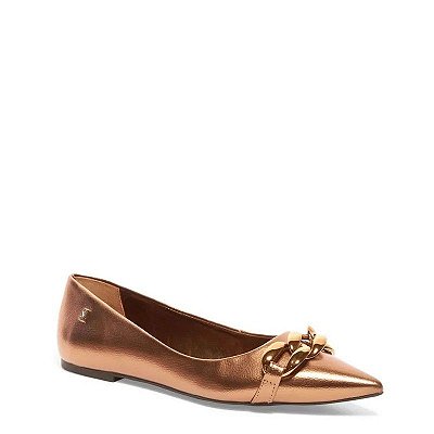 SAPATILHA SANTA LOLLA METALIZADA CORRENTE BICO FINO - BRONZE