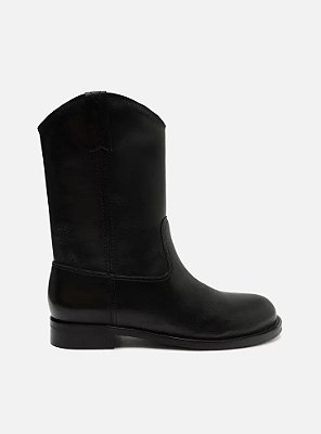 BOTA AREZZO ALICIA COURO CANO MEDIO - PRETO