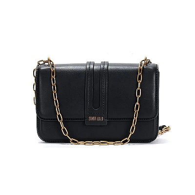 BOLSA SANTA LOLLA TRANSVERSAL ALÇA CORRENTE - PRETO