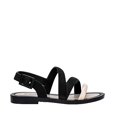 SANDALIA MELISSA WARM SANDAL - PRETO BEGE METALIZADO