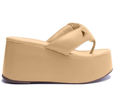 SANDALIA SCHUTZ PLATAFORMA ECOWEAR PELICA -  BEGE