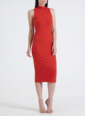 VESTIDO FORUM CANELADO JUSTO - VERMELHO SPARKLE