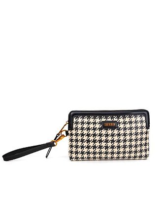 CLUTCH SANTA LOLLA PALHA  ALÇA FINA REMOVÍVEL PEQUENA - PRETO E BRANCO