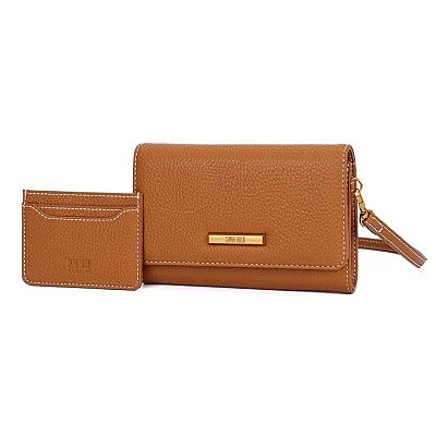 KIT BOLSA SANTA LOLLA TRANSVERSAL E PORTA CARTÃO - DOCE DE LEITE