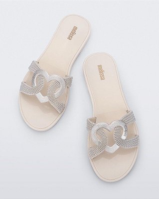 MELISSA SOULMATE SLIDE- BEGE/PRATA