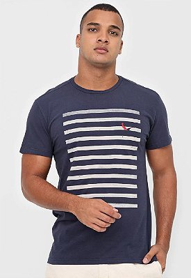 CAMISETA RESERVA ESTAMPADA FAIXAS - MARINHO