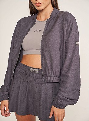 JAQUETA COLCCI  MANGAS DRAPEADAS - CINZA FULIGEM