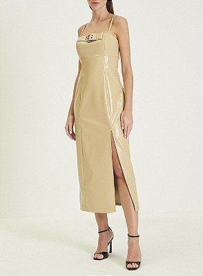 VESTIDO FORUM MIDI COM CINTO - AMARELO AUGUSTI