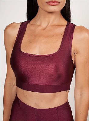 TOP COLCCI  ACETINADO COSTA COM TRANSPASSE - BORDO BLOODSTON