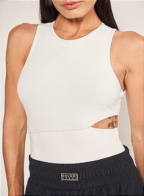 BODY COLCCI CANELADO COM RECORTES - OFF SHELL