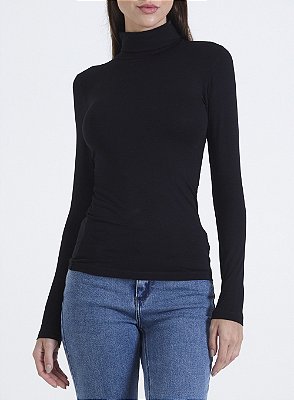 BLUSA FORUM JUSTA MANGA LONGA - PRETO