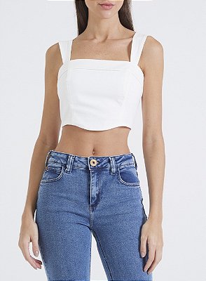 TOP FORUM CROPPED RETO - BRANCO