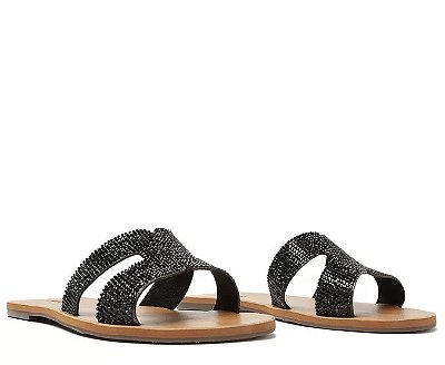 SANDALIA RASTEIRA ANACAPRI TIRAS CRUZADAS STRASS - PRETO