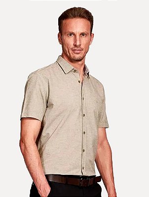 CAMISA ARAMIS SLIM FALSO LISO BELFORT - CAQUI