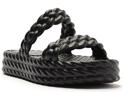 SANDALIA SLIDE BRIZZA MARROCOS FLATFORM- PRETO