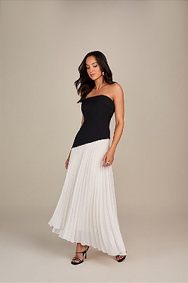 SAIA RAMO SELVAGEM GODE PLISSADA ASSIMETRICA - OFF WHITE