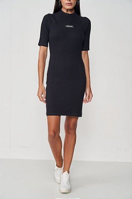 VESTIDO CANELADO COLCCI SPORT -PRETO
