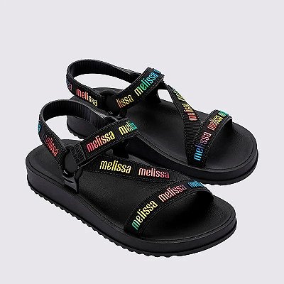 SANDALIA MELISSA STRIPES M LOVER - PRETO AMARELO