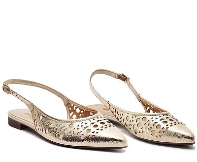 SAPATILHA ANACAPRI SLINGBACK PERFUROS -DOURADA