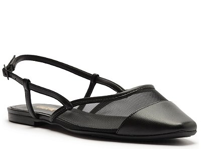 SAPATILHA ANACAPRI SLINGBACK TELA TRANSPARENTE-PRETO