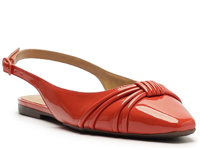 SAPATILHA ANACAPRI SLINGBACK TIRAS VERNIZ - RED OCRE RED