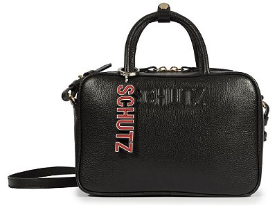 BOLSA SCHUTZ TOTE IVVY MEDIA COURO PRETA