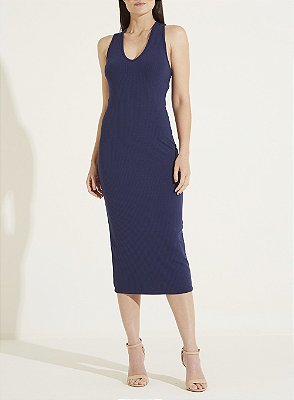 VESTIDO CANELADO FORUM AZUL DARKNESS