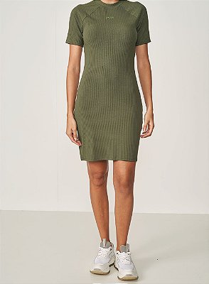 VESTIDO CANELADO COLCCI SPORT VERDE BASIL
