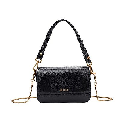BOLSA SANTA LOLLA METALIZADA PRETO PRETO
