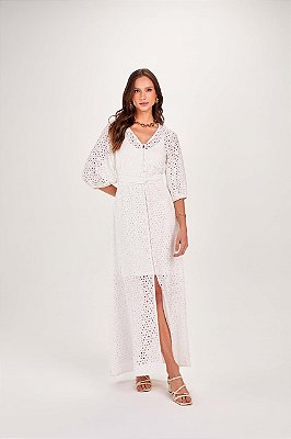 VESTIDO RAMO SELVAGEM LONGO DE LAISE COM MANGA BUFANTE