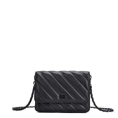 BOLSA DEGALLS PEQUENA MATELASSE TRANSVERSAL CORRENTE PRETO